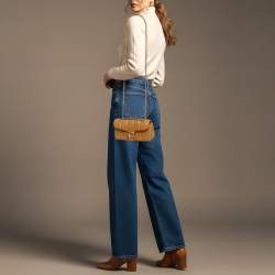 Pre Owned Coach Tabby 20 Pillow Quilting Honey Brown Leather Shoulder Bag