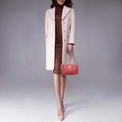 Pre Owned حقيبة صغيرة كوتش نوليتا جلد محفور بتوقيع باللون الأحمر