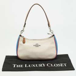 Pre Owned حقيبة كتف كوتش تيري جلد ثلاثي الألوان