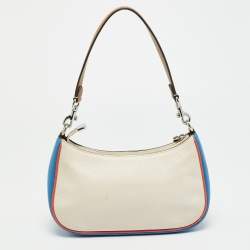 Pre Owned حقيبة كتف كوتش تيري جلد ثلاثي الألوان