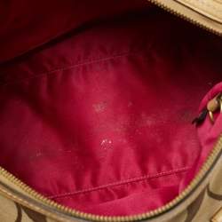 Pre Owned Coach Beige Signature Canvas and Leather Satchel
