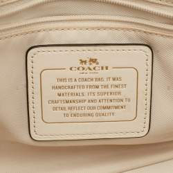 Pre Owned حقيبة كوتش كروسبي جلد أبيض زهري مزخرف