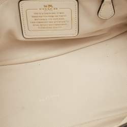 Pre Owned حقيبة كوتش كروسبي جلد أبيض زهري مزخرف