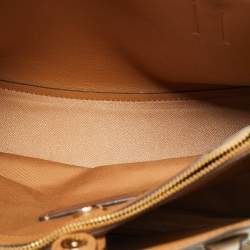 Pre Owned Coach Avenue Beige/White Signature Coated Canvas Tote