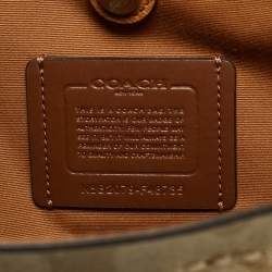 Pre Owned Coach Avenue Beige/White Signature Coated Canvas Tote