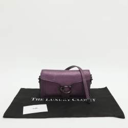 Pre Owned Coach Tabby Purple Leather Crossbody Bag