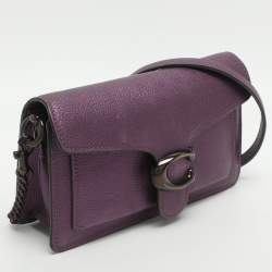 Pre Owned Coach Tabby Purple Leather Crossbody Bag