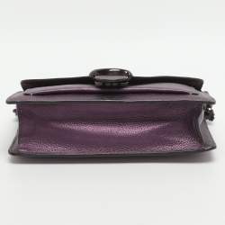 Pre Owned Coach Tabby Purple Leather Crossbody Bag