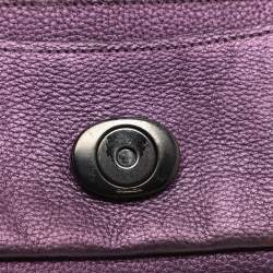 Pre Owned Coach Tabby Purple Leather Crossbody Bag