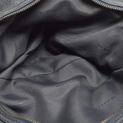 Pre Owned Coach Turnlock Edie Navy Blue Leather Shoulder Bag