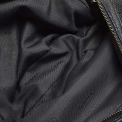 Pre Owned Coach Turnlock Edie Navy Blue Leather Shoulder Bag