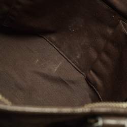 Pre Owned Coach Front Pocket Beige/Brown Signature Coated Canvas Leather Satchel