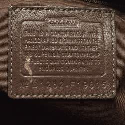 Pre Owned Coach Front Pocket Beige/Brown Signature Coated Canvas Leather Satchel