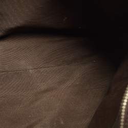 Pre Owned Coach Front Pocket Beige/Brown Signature Coated Canvas Leather Satchel