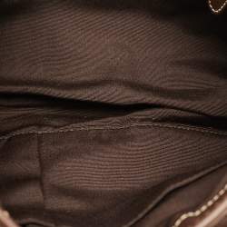 Pre Owned Coach Mandy Brown/Natural Signature Canvas and Leather Shoulder Bag