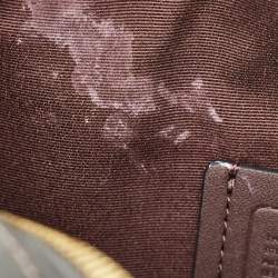 Pre Owned Coach Darci Mini Brown/Black Signature Coated Canvas Carryall Satchel