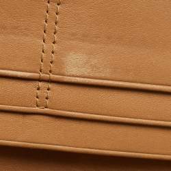Pre Owned Coach Buckle Detail Beige/Tan Signature Canvas and Leather Continental Wallet
