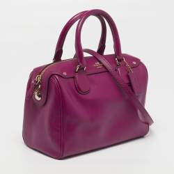 Pre Owned Coach Bennett Mini Purple Leather Satchel