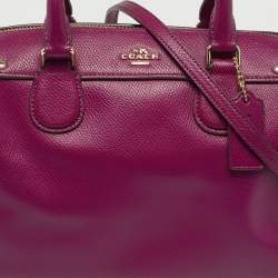 Pre Owned Coach Bennett Mini Purple Leather Satchel