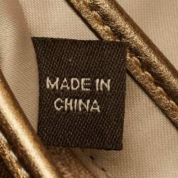 Pre Owned Coach Beige/Gold Signature Canvas and Leather Shoulder Bag