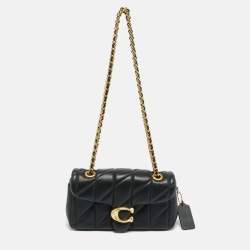 Pre Owned Coach Tabby 20 Black Pillow Quiltied Leather Shoulder Bag