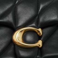 Pre Owned Coach Tabby 20 Black Pillow Quiltied Leather Shoulder Bag
