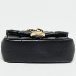 Pre Owned Coach Tabby 20 Black Pillow Quiltied Leather Shoulder Bag