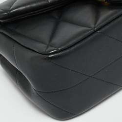 Pre Owned Coach Tabby 20 Black Pillow Quiltied Leather Shoulder Bag