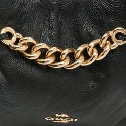 مملوكة مسبقًا Coach Andy Drawstring Black Leather Bucket Bag