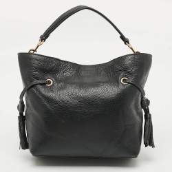 مملوكة مسبقًا Coach Andy Drawstring Black Leather Bucket Bag