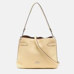 Pre Owned Coach Hanna Yellow Leather Shoulder Bag