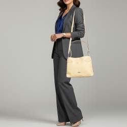 Pre Owned Coach Hanna Yellow Leather Shoulder Bag