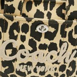 م ملوكة مسبقًا حقيبة يد كوتش قماش بطباعة النمر الأسود / الأصفر الفاتح كارغو