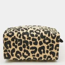 مملوكة مسبقًا حقيبة يد كوتش قماش بطباعة النمر الأسود / الأصفر الفاتح كارغو