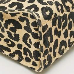 مملوكة مسبقًا حقيبة يد كوتش قماش بطباعة النمر الأسود / الأصفر الفاتح كارغو