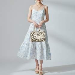 مملوكة مسبقًا حقيبة يد كوتش قماش بطباعة النمر الأسود / الأصفر الفاتح كارغو