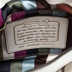 Coach Beige/White Signature Canvas Wristlet Pouch