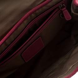 Pre Owned Coach Pink Canvas and Suede Satchel