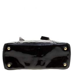 Coach Black Patent Leather Peyton Op Art Double Zip Satchel