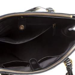 Coach Black Patent Leather Peyton Op Art Double Zip Satchel