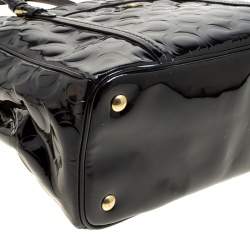 Coach Black Patent Leather Peyton Op Art Double Zip Satchel