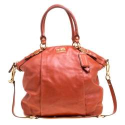 Coach Brown Leather Top Handle Bag