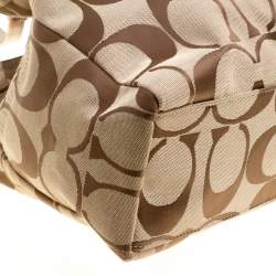 Pre Owned Coach Beige Signature Canvas Shopper Tote