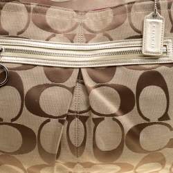 Pre Owned Coach Beige Signature Canvas Shopper Tote