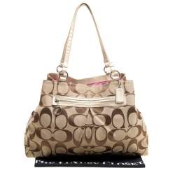 Pre Owned Coach Beige Signature Canvas Shopper Tote