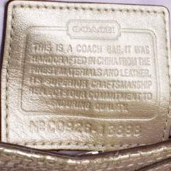 Pre Owned Coach Gold Embossed Leather Tote