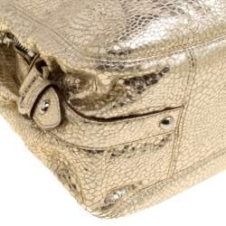 Pre Owned Coach Gold Embossed Leather Tote