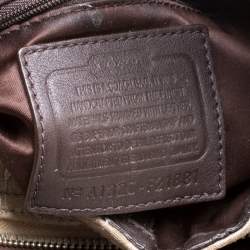 Coach Beige/Brown Signature Fabric Shoulder Bag