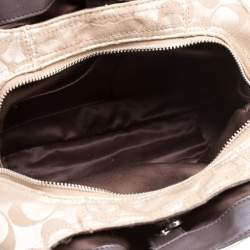 Coach Beige/Brown Signature Fabric Shoulder Bag