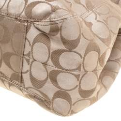 Coach Beige/Brown Signature Fabric Shoulder Bag